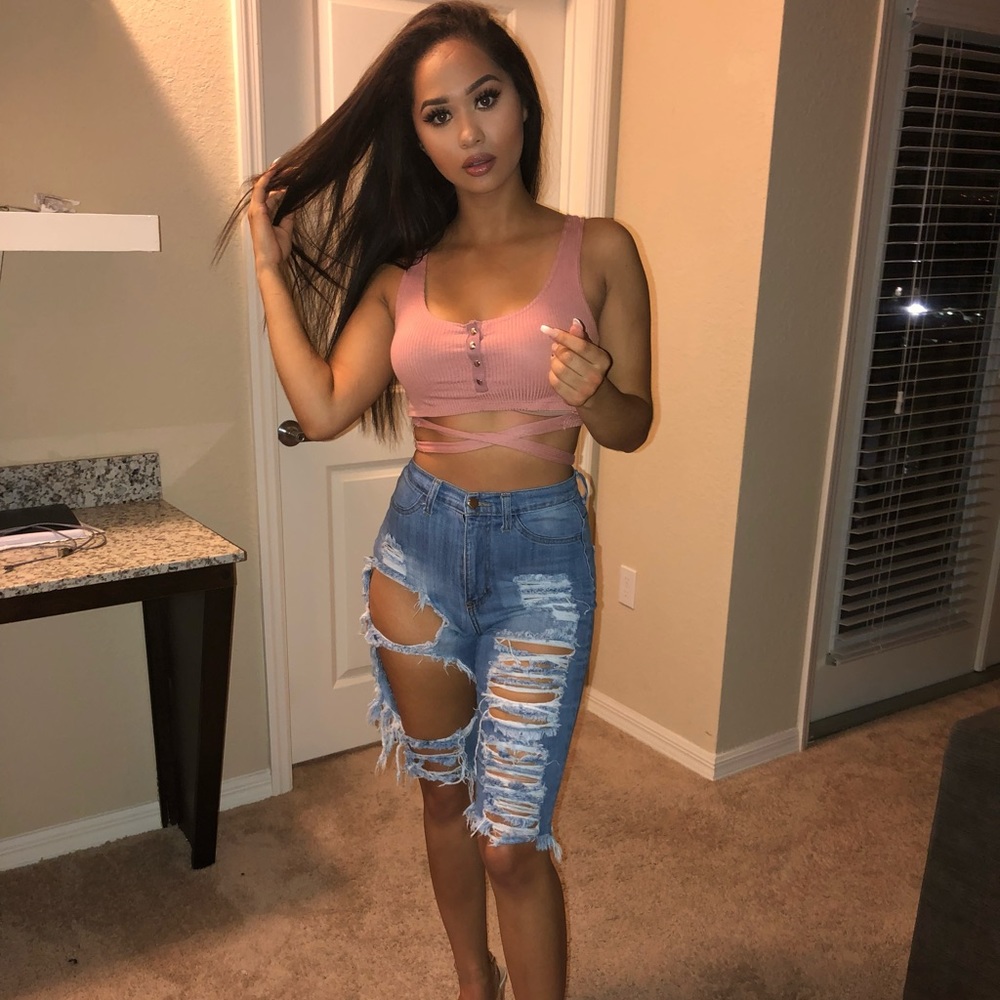 Distressed Bermuda Shorts